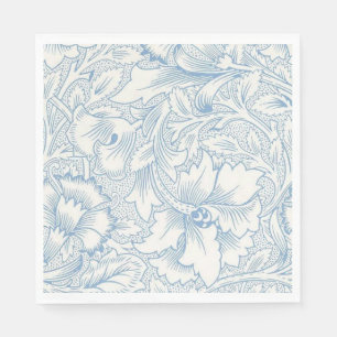 Serviette En Papier William Morris, Art Nouveau Élégant Acanthus Bleu