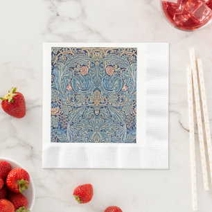 Serviette En Papier William Morris Beau motif floral bleu rose