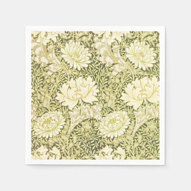 Serviette En Papier William Morris Chrysanthemum Motif floral (Devant)