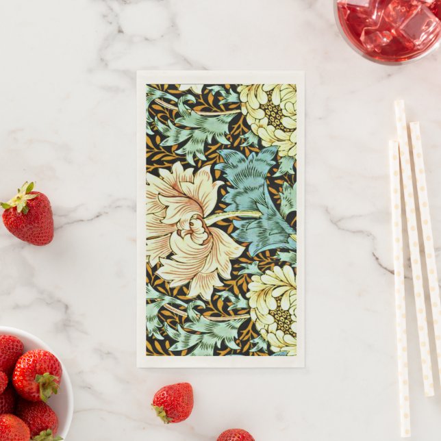 Serviette En Papier William Morris - Chrysanthemum Pastels (En situation)