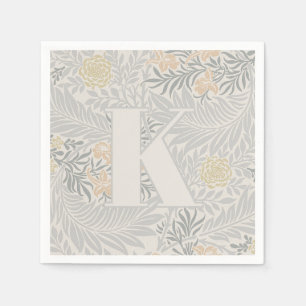 Serviette En Papier William Morris Coral & Sage Larkspur Motif