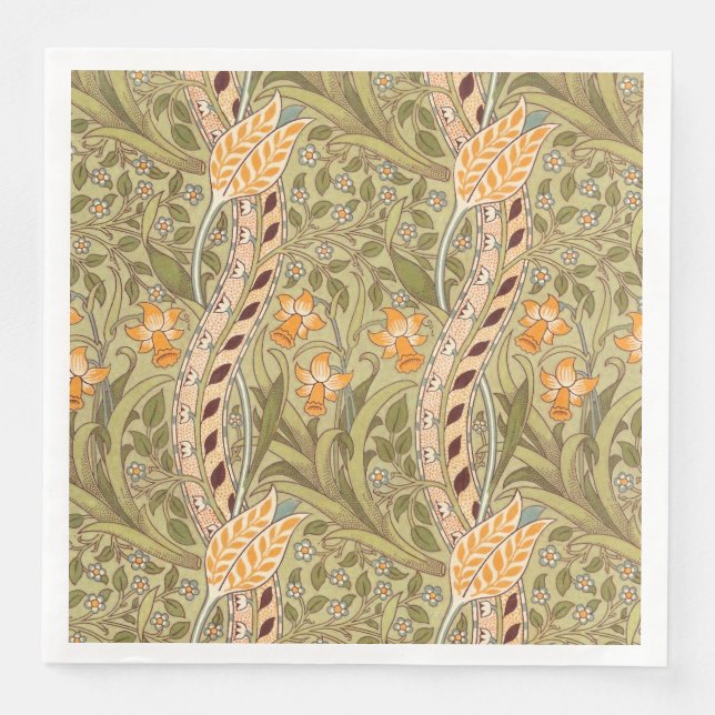 Serviette En Papier William Morris Daffodil Garden Flower Classic Bota (Devant)