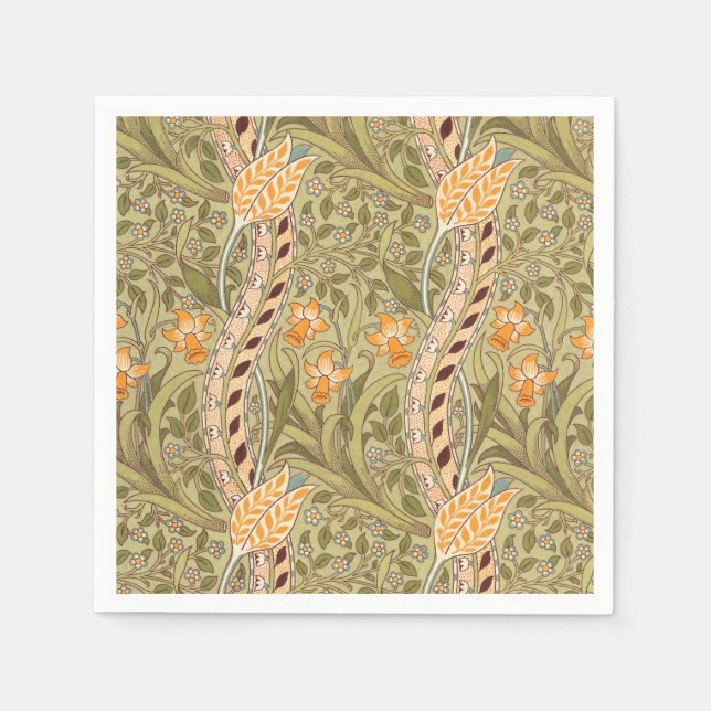 Serviette En Papier William Morris Daffodil Garden Flower Classic Bota (Devant)