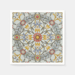 Serviette En Papier William Morris Floral Circle Flower Illustration
