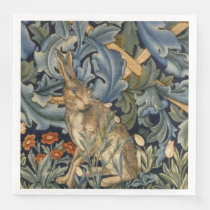 Serviette En Papier William Morris Forest Rabbit Floral Art Nouveau