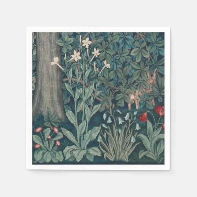 Serviette En Papier William Morris Forêt Fleur sauvage Tapisserie (Devant)