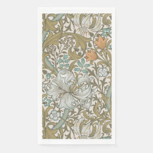 Serviette En Papier William Morris Golden Lily Bleu Or Classique
