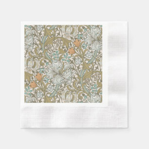 Serviette En Papier William Morris Golden Lily Blue Gold Classic
