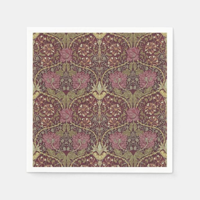 Serviette En Papier William Morris, Honeysuckle, floral. (Devant)