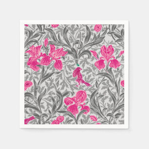 Serviette En Papier William Morris Irises, rose et gris argenté / gris