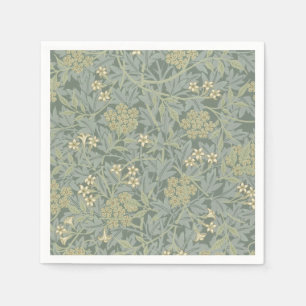 Serviette En Papier William Morris Jasmine Bleu Vert Art Botanique