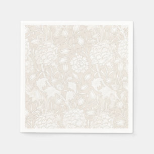 Serviette En Papier William Morris Motif Floral à Sepia