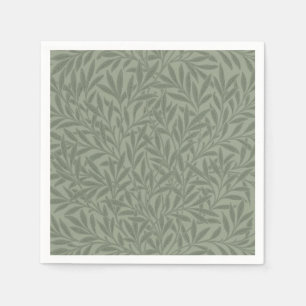 Serviette En Papier William Morris Motif Saule Antique Vert Sauge