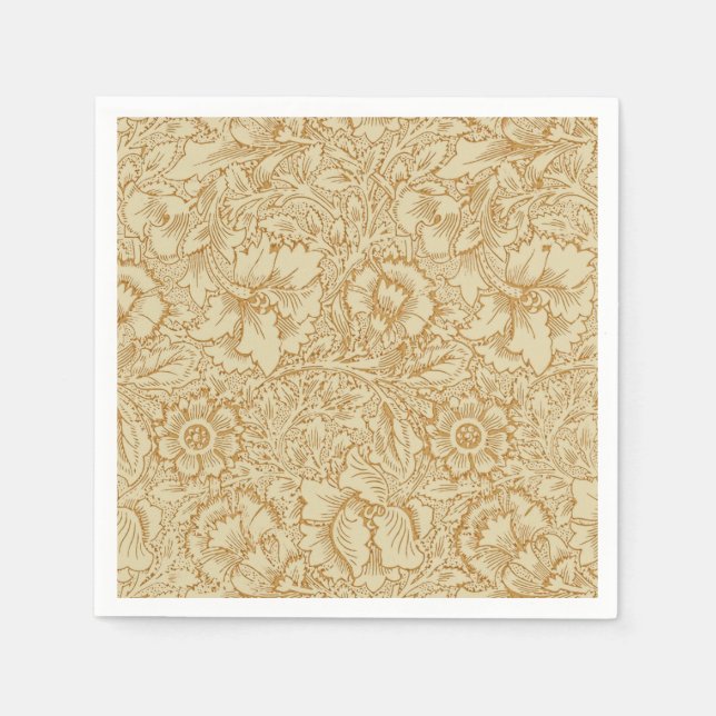 Serviette En Papier William Morris Papier peint floral Poppy (Devant)