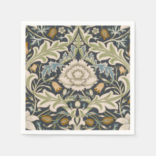 Serviette En Papier William Morris Severn Bleu de Nuit Floral Art
