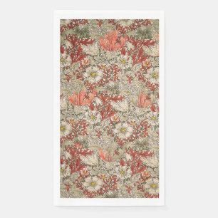 Serviette En Papier William Morris Spring Compton Fleur Vintage Rouge