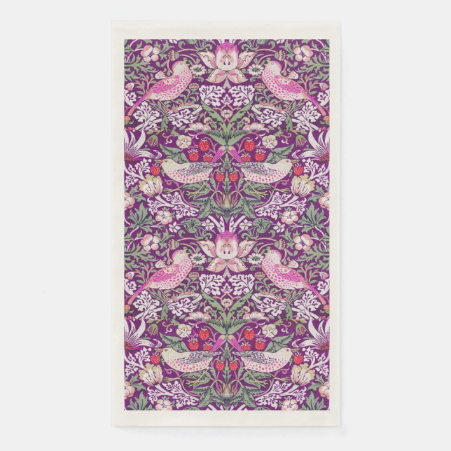 Serviette En Papier William Morris Strawberry Thief Motif Paper Gues (Devant)