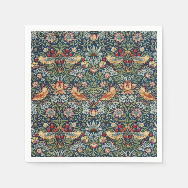 Serviette En Papier William Morris Strawberry Thief Naples artistiques (Devant)