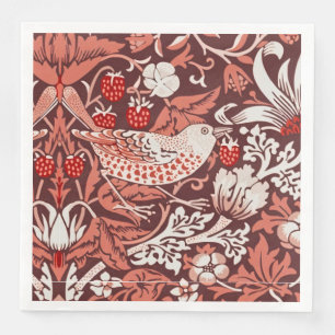 Serviette En Papier William Morris Strawberry Thief Oiseau en Terracot