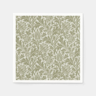 Serviette En Papier William Morris Thistle Sage Green Motif