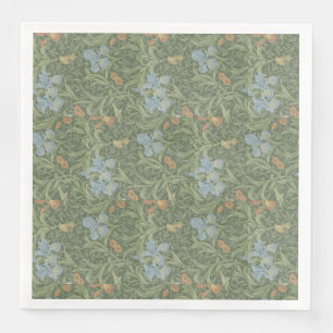 Serviette En Papier William Morris Vintage Feuille Floral Bird Iris