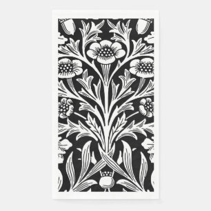 Serviette En Papier William Morris Vintage motif chêne noir et blanc