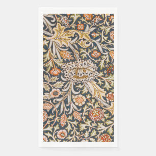 Serviette En Papier William Morris Vintage Trent Motif Floral Bleu