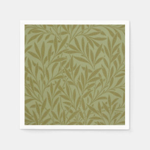 Serviette En Papier William Morris Willow Antique Green Leaf Vine Art