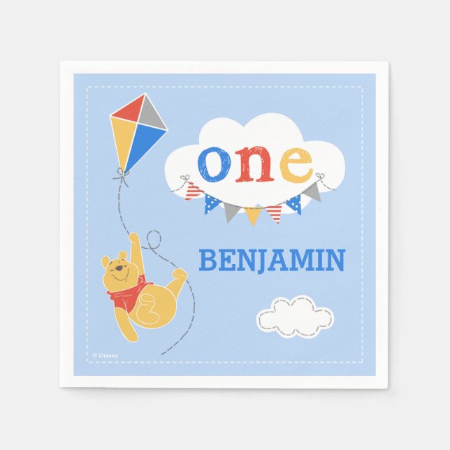 Serviette En Papier Winnie le cerf-volant Pooh | Baby Boy (Devant)