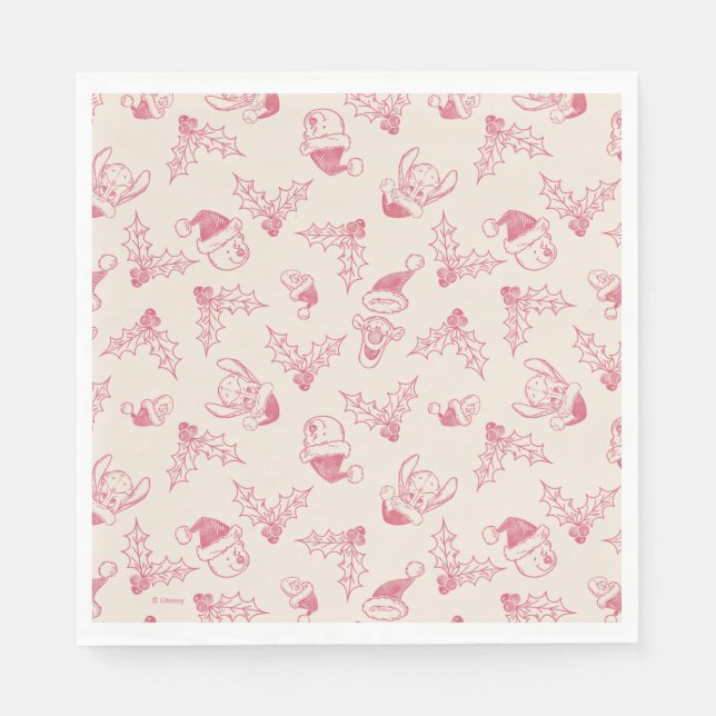 Serviette En Papier Winnie le Motif de Pooh Holly (Devant)