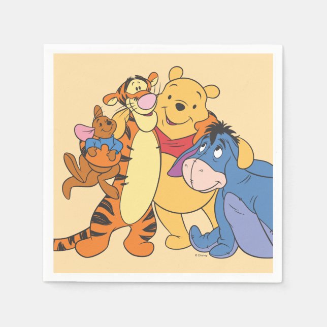 Serviette En Papier Winnie l'ennui et les amis (Devant)