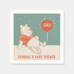 Serviette En Papier Winnie l'Ooh   C'est une fille ! baby shower Napki