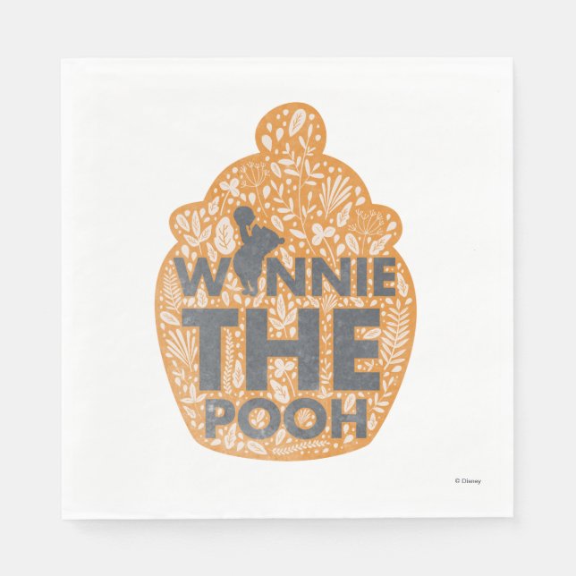 Serviette En Papier Winnie l'Ooh Floral Hunny Pot (Devant)
