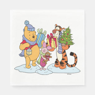 Serviette En Papier Winnie l'Ooh   Joyeux cadeau de vacances