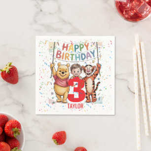 Serviette En Papier Winnie l'Ourson Joyeux Anniversaire