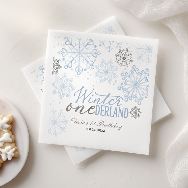 Serviette En Papier Winter Onederland 1st Birthday  (Créateur téléchargé)