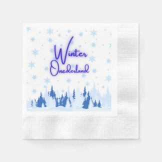 Serviette En Papier Winter Onederland First Birthday Party Napkins