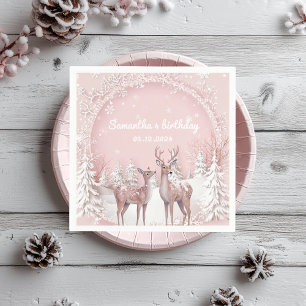 Serviette En Papier Winter Wonderland Anniversaire Napkins   Rose et c