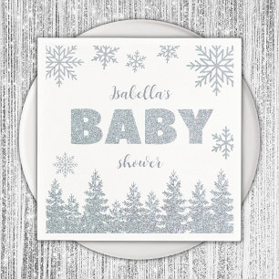 Serviette En Papier Winter Wonderland Baby shower de Parties scintilla
