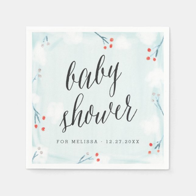 Serviette En Papier Winter Wonderland Baby shower personnalisé Napkin (Devant)