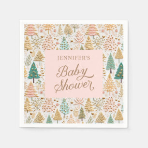 Serviette En Papier Winter Wonderland Girl Baby shower
