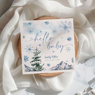 Serviette En Papier Winter Wonderland Hello Baby Papier serviettes