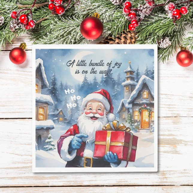 Serviette En Papier Winter Wonderland Noël Père Noël Baby shower (Créateur téléchargé)