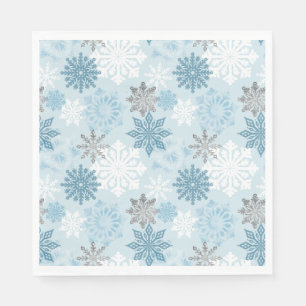 Serviette En Papier Winter Wonderland Silver Parties scintillant Snowf