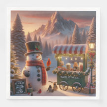 Winter Wonderland Snowman's Hot Chocolate Cart