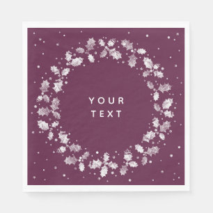 Serviette En Papier Winterberry imprimé Holly Wreath Custom Christmas