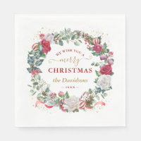 Wish You A Merry Christmas Wreath Monogram
