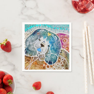 Serviette En Papier WOBBLE-ROCK Chow chien aquarelle batik