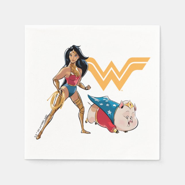 Serviette En Papier Wonder Woman & PB (Devant)