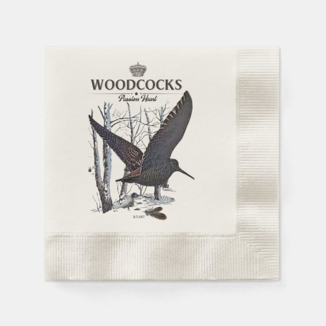 Serviette En Papier Woodcocks - Chasse à la passion (Devant)